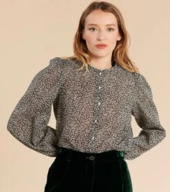 Blouse ADÉLAÏDE Marguerite Noir Et Blanc -Mode Vêtements Magasin ad laide.2