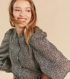 Blouse ADÉLAÏDE Marguerite Noir Et Blanc