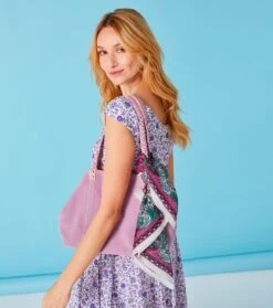 Bandana Coton COURONNE DE FLEUR Menthe Framboise 60 X 60 Cm -Mode Vêtements Magasin bandana couronne de fleur rose 60x60.1