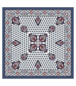 Bandana Coton L'ETERNEL Blanc Et Bleu 60 X 60 Cm