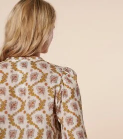 Blouse ADELAIDE Feuille De Vigne Nacre Nude -Mode Vêtements Magasin blouse adelaide feuille de vigne