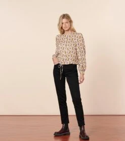 Blouse ADELAIDE Feuille De Vigne Nacre Nude -Mode Vêtements Magasin blouse adelaide feuille de vigne.4