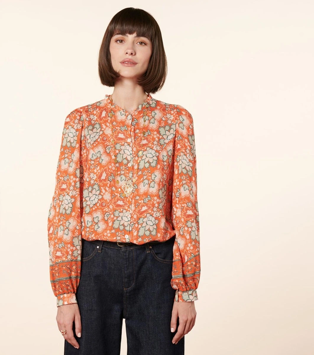 Blouse ADELAÏDE Natacha Orange 2 Blouse ADELAÏDE Natacha Orange – Image 2