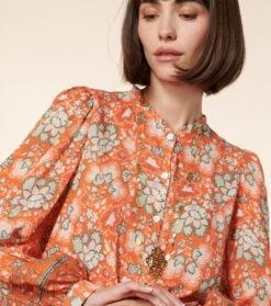 Blouse ADELAÏDE Natacha Orange 7 Blouse ADELAÏDE Natacha Orange -Mode Vêtements Magasin blouse adelaide natasha.4