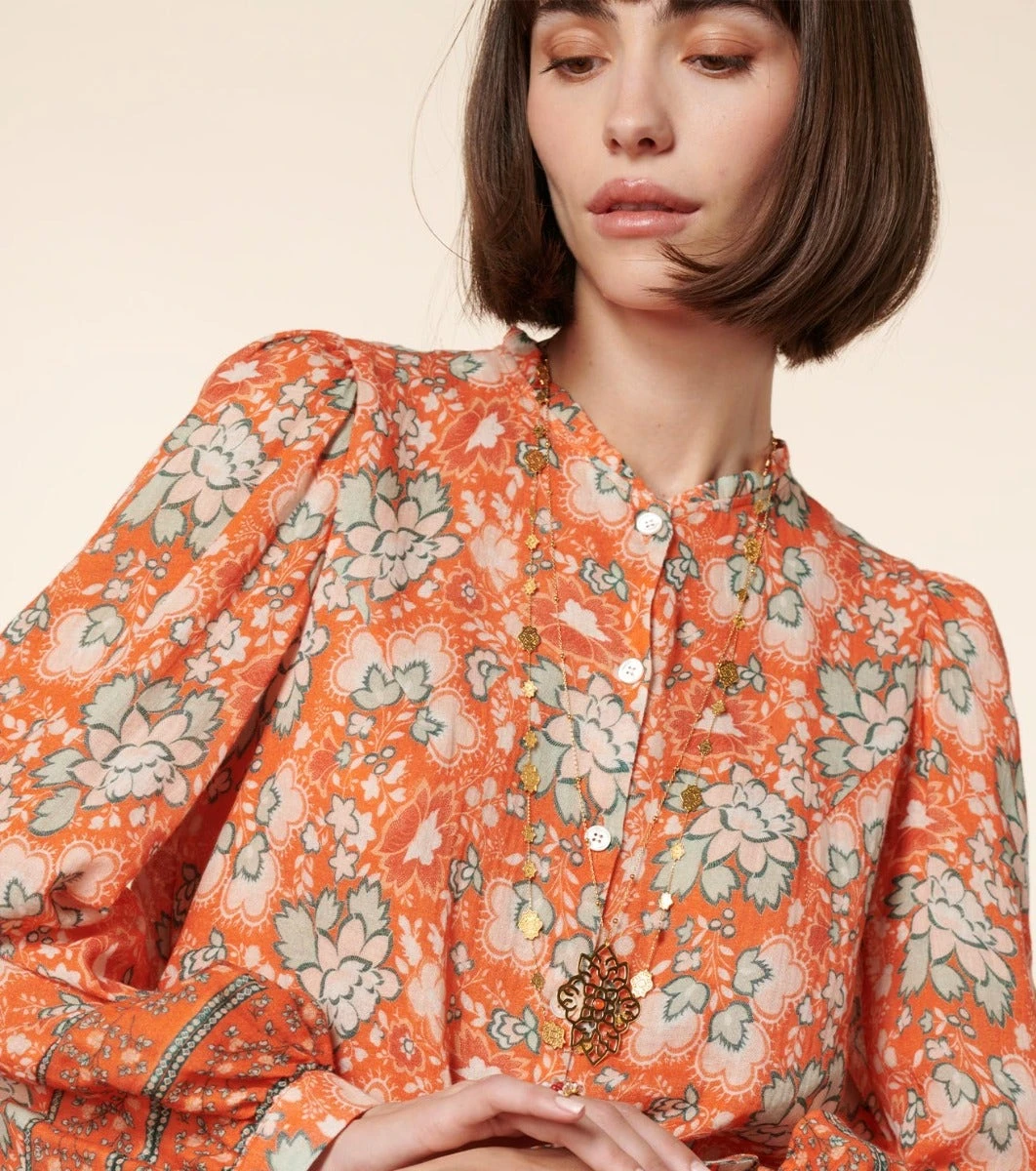 Blouse ADELAÏDE Natacha Orange 3 Blouse ADELAÏDE Natacha Orange – Image 3