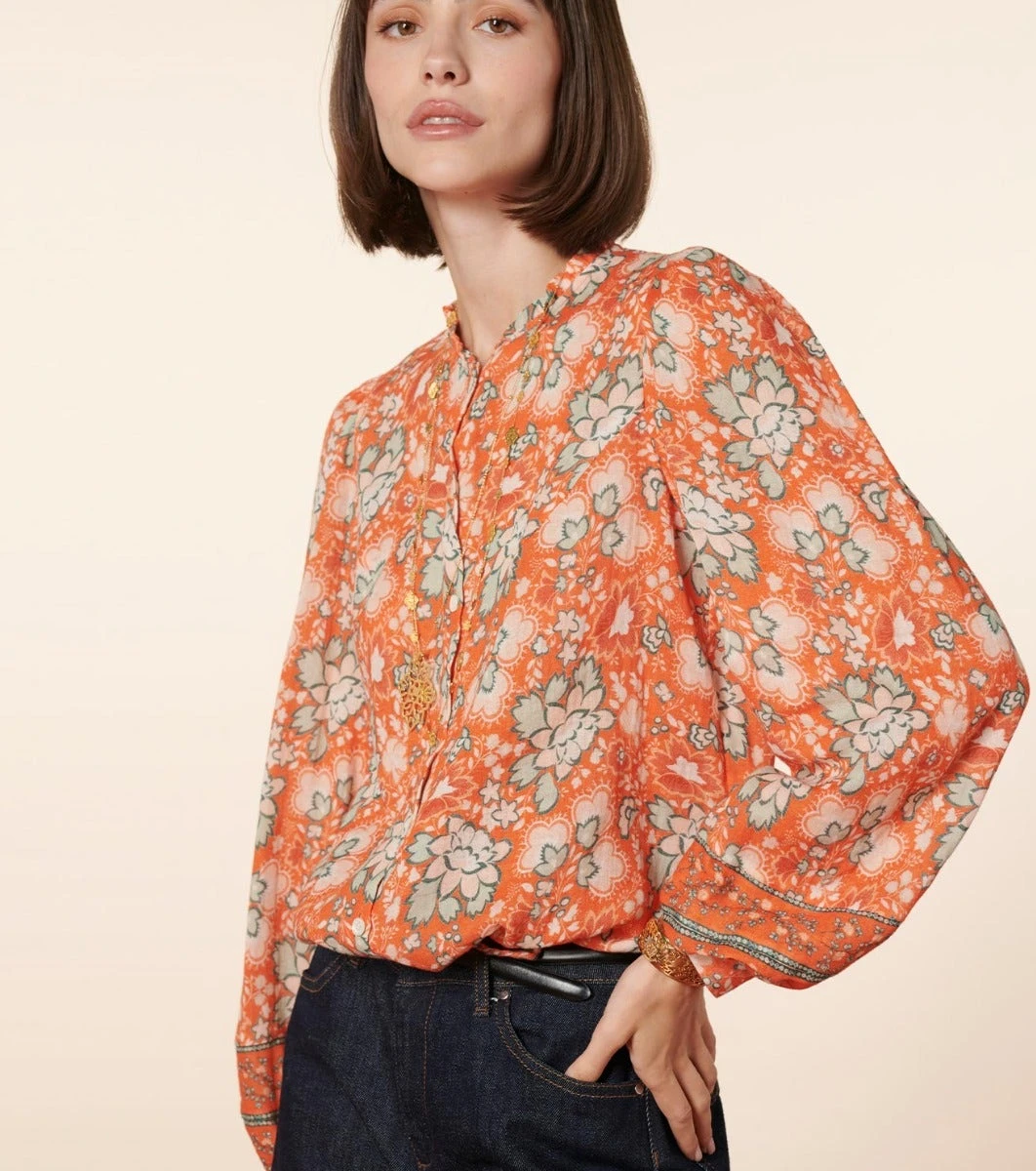Blouse ADELAÏDE Natacha Orange 5 Blouse ADELAÏDE Natacha Orange – Image 5