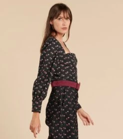 Blouse ADÉLE Pâquerette Noir Et Fuchsia -Mode Vêtements Magasin blouse adele.3