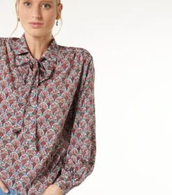 Blouse AIDA Bouquet Bucolique écru Framboise