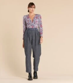 Blouse ALICE Kerala Marine Et Bordeaux -Mode Vêtements Magasin blouse alice kerala