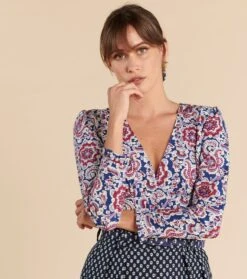 Blouse ALICE Kerala Marine Et Bordeaux