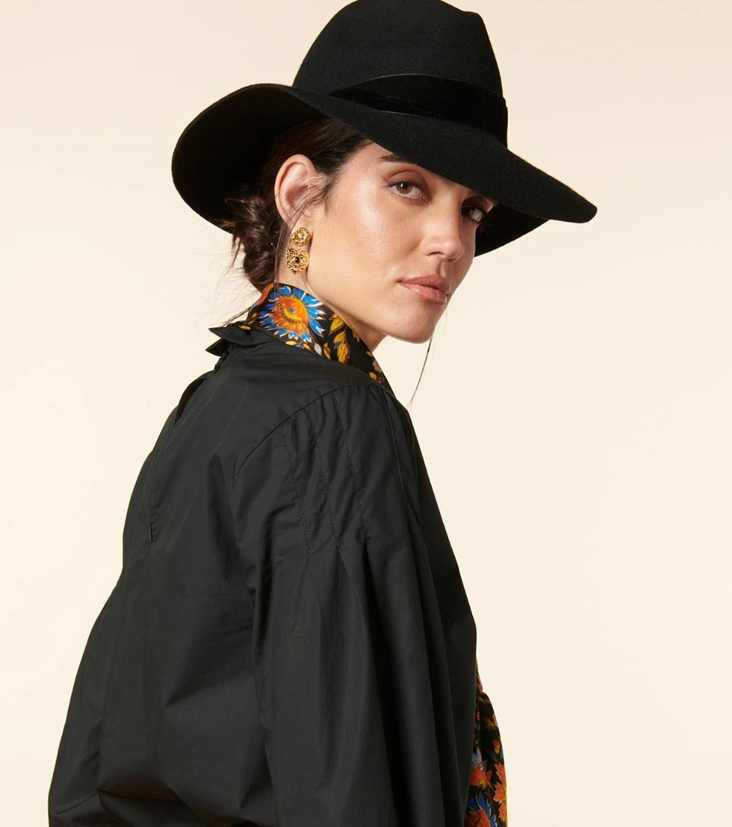 Blouse DOLORES Coton Noir 2 Blouse DOLORES Coton Noir – Image 2