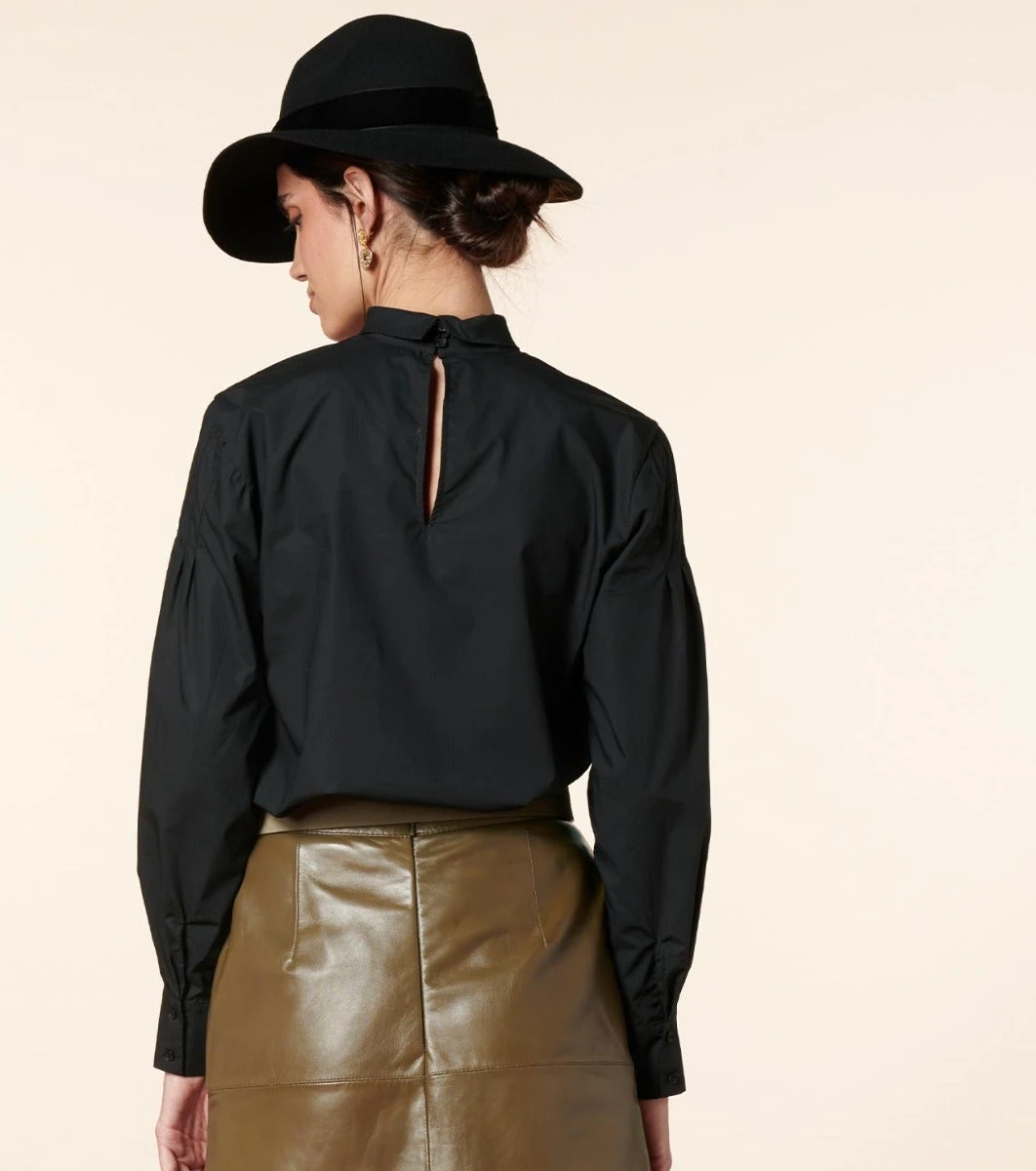 Blouse DOLORES Coton Noir 5 Blouse DOLORES Coton Noir – Image 5