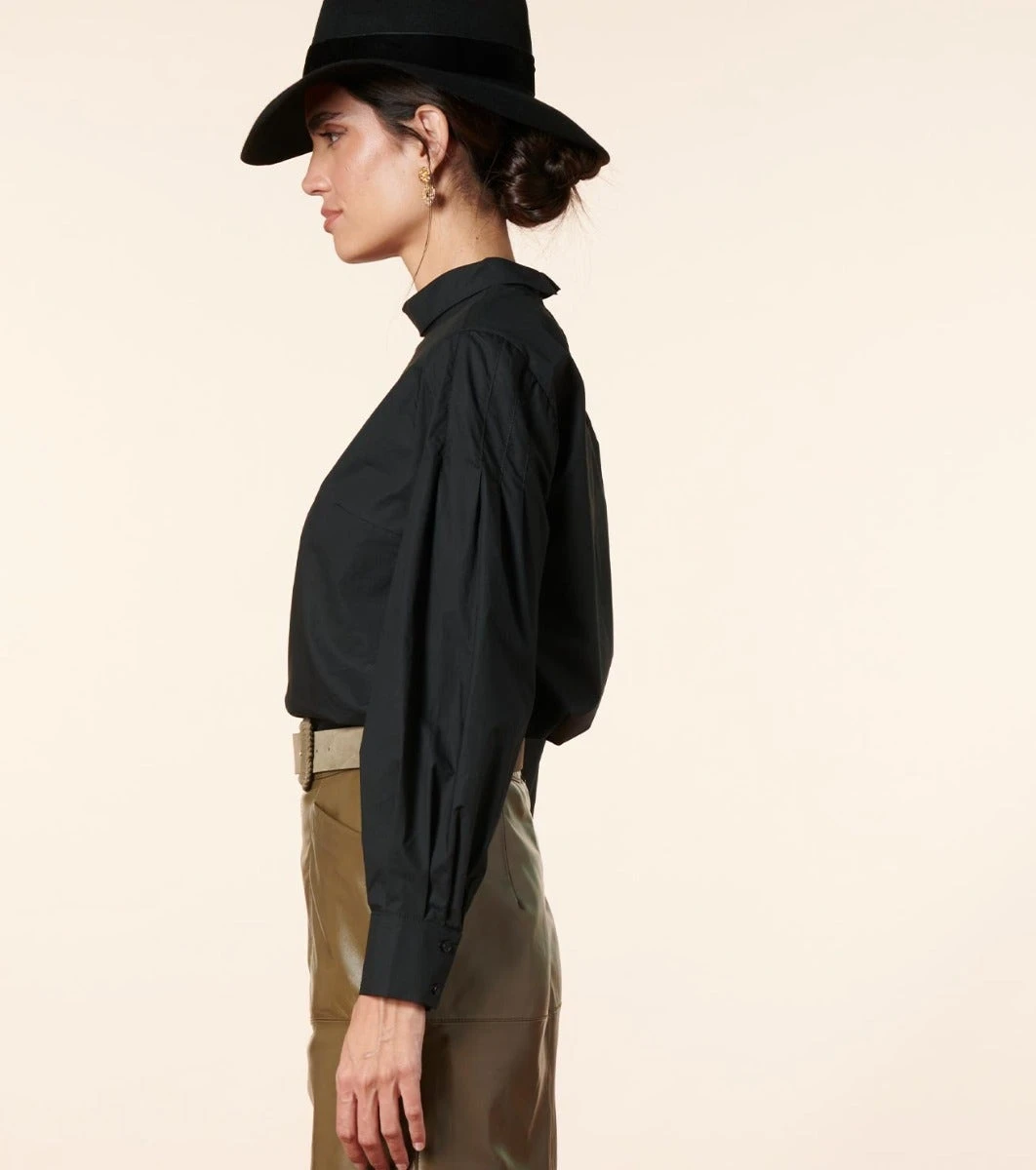 Blouse DOLORES Coton Noir 6 Blouse DOLORES Coton Noir – Image 6