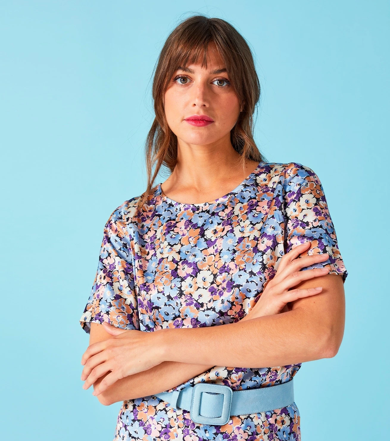 Blouse ELISE Florentine Ciel 2 Blouse ELISE Florentine Ciel – Image 2