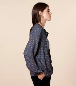 Blouse FRIDA Petit Scarabee Marine Caramel 7 Blouse FRIDA Petit Scarabee Marine Caramel -Mode Vêtements Magasin blouse frida scarab e.3