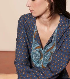 Blouse FRIDA Petit Scarabee Marine Caramel