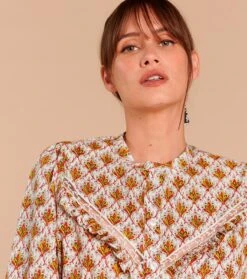 Blouse HENRIETTE Plumette écru Et Bordeaux 9 Blouse HENRIETTE Plumette écru Et Bordeaux -Mode Vêtements Magasin blouse henriette.2