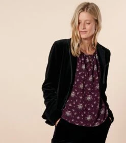 Blouse ISABELLA "Baux De Provence" Violet -Mode Vêtements Magasin blouse isabella baux de provence.1