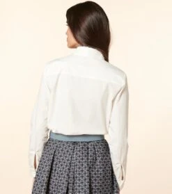 Blouse JOSEFINA Jabot Blanc Uni 9 Blouse JOSEFINA Jabot Blanc Uni -Mode Vêtements Magasin blouse josephina blanc.2