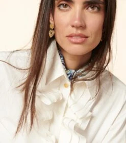 Blouse JOSEFINA Jabot Blanc Uni 8 Blouse JOSEFINA Jabot Blanc Uni -Mode Vêtements Magasin blouse josephina blanc.3