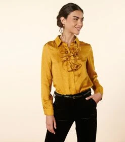 Blouse JOSEFINA Jacquard Trèfle Bronze 9 Blouse JOSEFINA Jacquard Trèfle Bronze -Mode Vêtements Magasin blouse josephina bronze.3