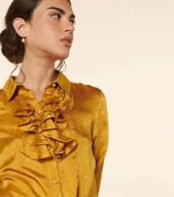 Blouse JOSEFINA Jacquard Trèfle Bronze 11 Blouse JOSEFINA Jacquard Trèfle Bronze -Mode Vêtements Magasin blouse josephina bronze.5