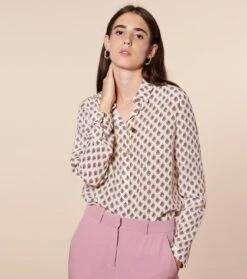 Blouse LINETTE Paisley Végétal écru Fuchsia 8 Blouse LINETTE Paisley Végétal écru Fuchsia -Mode Vêtements Magasin blouse linette paisley.3