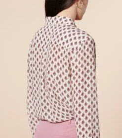 Blouse LINETTE Paisley Végétal écru Fuchsia 9 Blouse LINETTE Paisley Végétal écru Fuchsia -Mode Vêtements Magasin blouse linette paisley.5