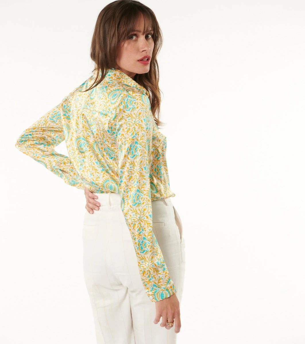 Blouse LINETTE Sault Ocre Turquoise 4 Blouse LINETTE Sault Ocre Turquoise – Image 4