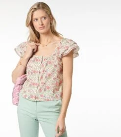 Blouse LUISA Petit Cassis Amande Rose 7 Blouse LUISA Petit Cassis Amande Rose -Mode Vêtements Magasin blouse luisa.3