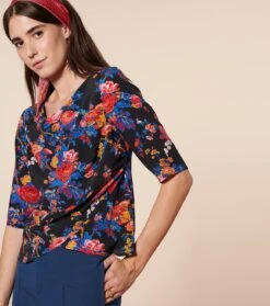 Blouse MAUD Les Jardins De Saint Remy Noire & Bleue