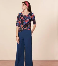 Blouse MAUD Les Jardins De Saint Remy Noire & Bleue -Mode Vêtements Magasin blouse maud jardin de provence.4