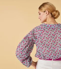 Blouse MAZARINE Mini Boutis Menthe Framboise 9 Blouse MAZARINE Mini Boutis Menthe Framboise -Mode Vêtements Magasin blouse mazarine boutis.5