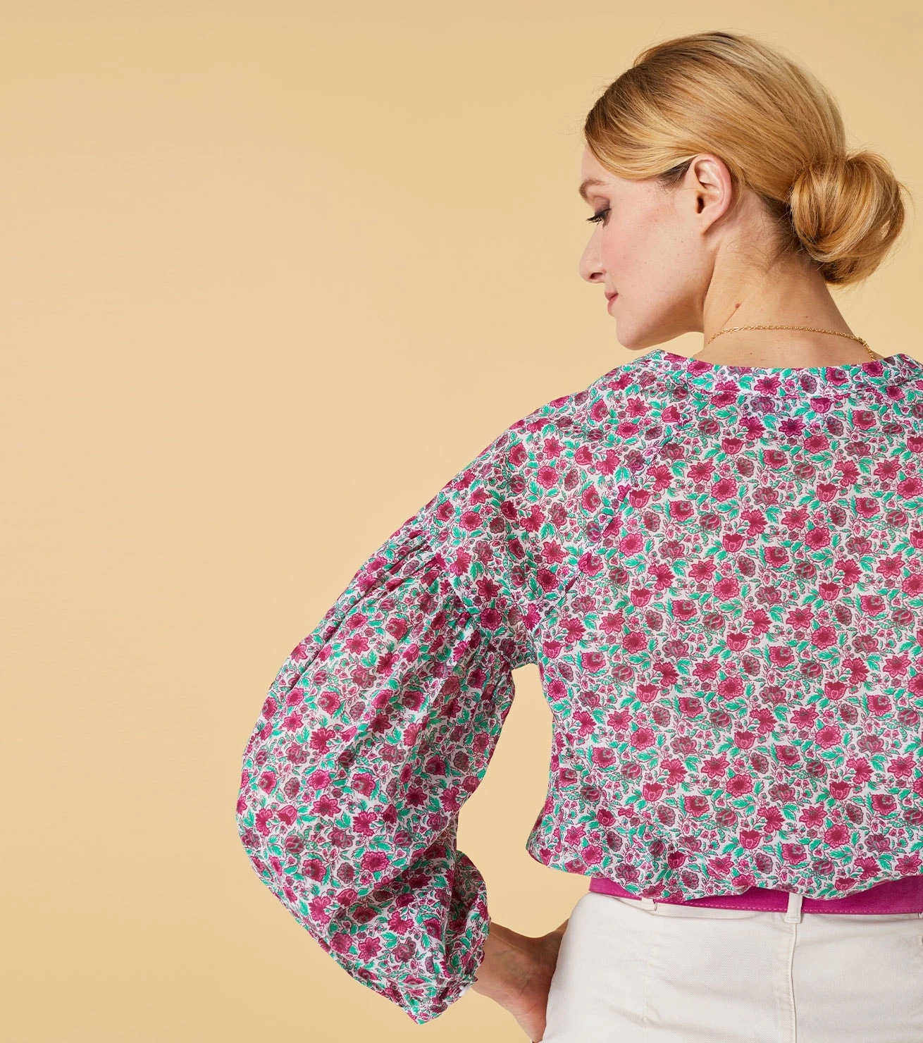 Blouse MAZARINE Mini Boutis Menthe Framboise 5 Blouse MAZARINE Mini Boutis Menthe Framboise – Image 5