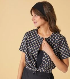 Blouse PIA Fleur Des Champs Noir Puce 9 Blouse PIA Fleur Des Champs Noir Puce -Mode Vêtements Magasin blouse pia fleurs des champs.1