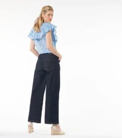 Blouse ROCA Rêves D'Orient Blanc Bleu -Mode Vêtements Magasin blouse roca rves