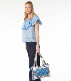 Blouse ROCA Rêves D'Orient Blanc Bleu -Mode Vêtements Magasin blouse roca rves.3