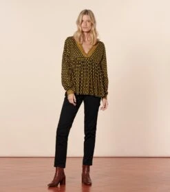 Blouse VERONIQUE Petit Royal Noir Ocre