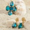 Boucles D'oreilles Azur Bleu