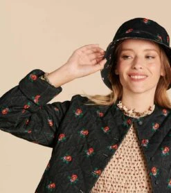 Bob OLIVE Réversible PRINTEMPS Noir Multico Et PÂQUERETTE Noir Fuchsia -Mode Vêtements Magasin bob.1jpg