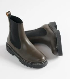 Bottines VADINE Kaki -Mode Vêtements Magasin boots vadine kaki.4