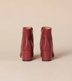 Bottines IRENE En Cuir Bordeaux -Mode Vêtements Magasin bottines irenes rouje.3jpg