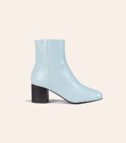 Bottines PERLA En Cuir Bleu Ciel