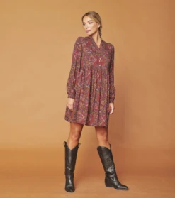 Robe CARMELINA Fleur De Nimes Kaki 6 Robe CARMELINA Fleur De Nimes Kaki -Mode Vêtements Magasin carmelina fleurs de nimes.2