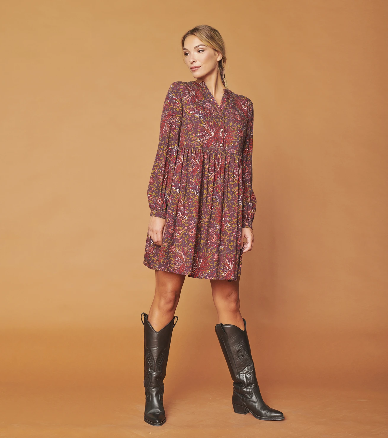 Robe CARMELINA Fleur De Nimes Kaki 3 Robe CARMELINA Fleur De Nimes Kaki – Image 3