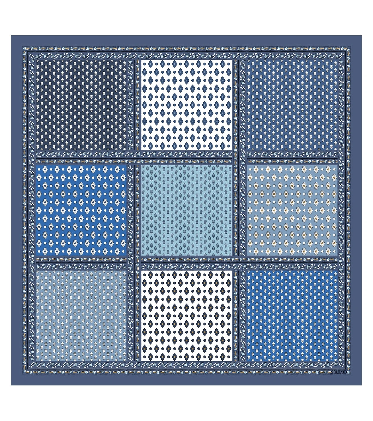 Carré De Coton ITALIENNE Indigo 90 X 90 Cm 1 Carré De Coton ITALIENNE Indigo 90 X 90 Cm