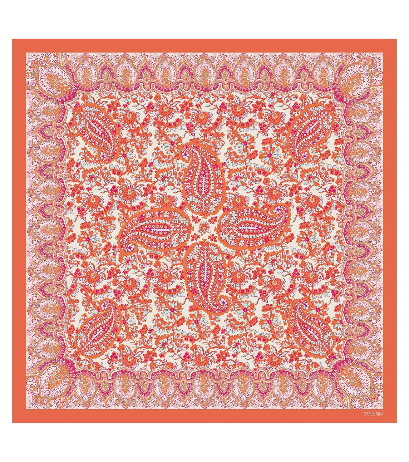 Carré En Twill De Soie SAINTE MAXIME Orange 90 X 90 Cm 1 Carré En Twill De Soie SAINTE MAXIME Orange 90 X 90 Cm