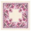 Foulard En Jacquard De Soie TANTE ALICE Fuchsia Menthe 90 X 90 Cm