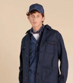 Casquette YSE Mini Mouche Indigo En Velours Milleraie -Mode Vêtements Magasin casquette yse mouche.2