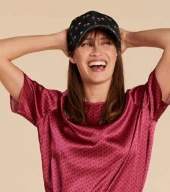 Casquette YSE Pâquerette Noir Fuchsia -Mode Vêtements Magasin casquette yse paquerette.3